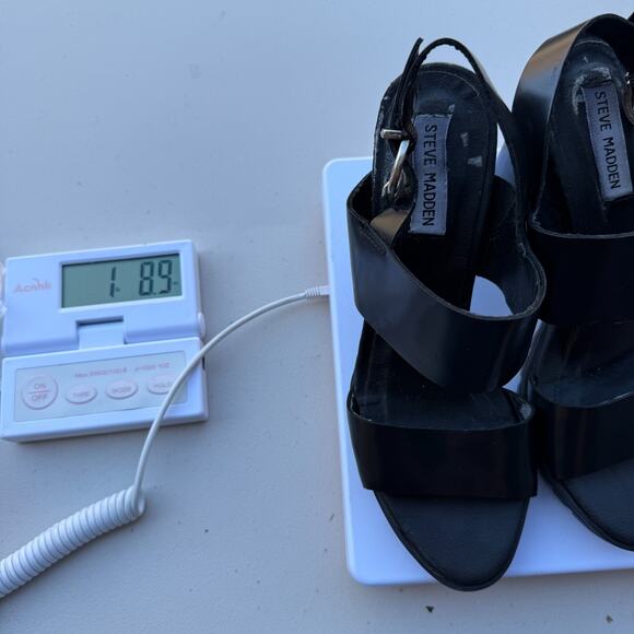 Steve Madden Women's Emil Block Heel Biker 90s Sandals Chunky Leather Size 8M - Picture 9 of 9